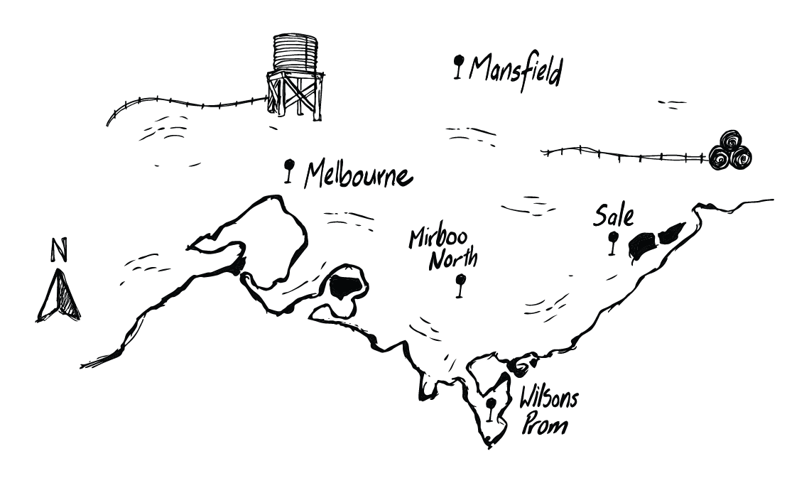 Sarah Prime mud map showing Mirboo North